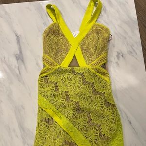Threefloor lime gree/yellow lace dress size 4